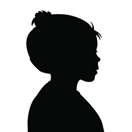 a girl head silhouette vectorのイラスト素材