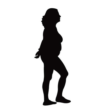 a woman walking body silhouette vectorのイラスト素材