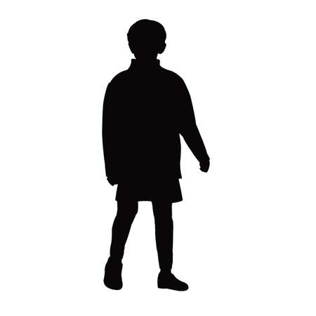 a boy body silhouette vectorのイラスト素材