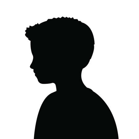 a boy head silhouette vectorのイラスト素材
