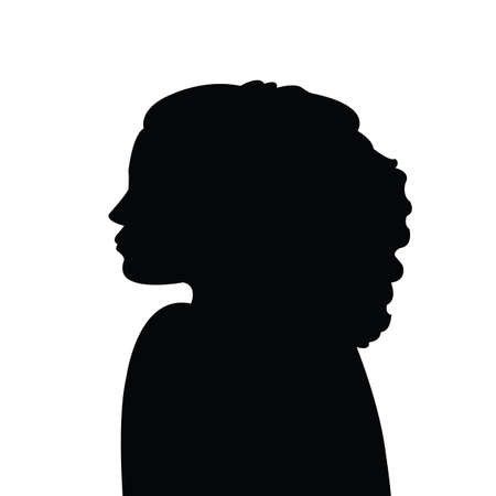 a girl head silhouette vectorのイラスト素材