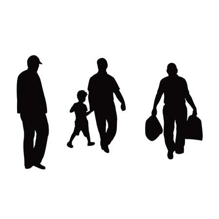 people walking body silhouette vectorのイラスト素材