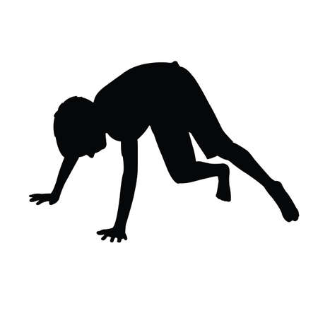 a boy body silhouette vectorのイラスト素材