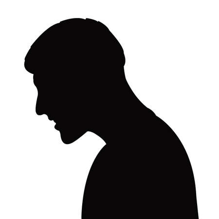 a man head silhouette vectorのイラスト素材
