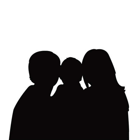 two women and baby head, silhouette vectorのイラスト素材