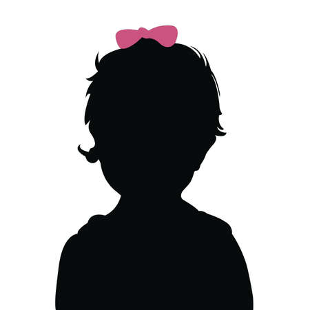 a baby girl head silhouette vectorのイラスト素材