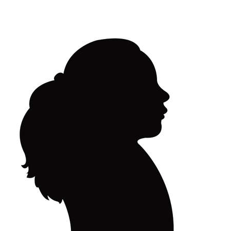 a girl head silhouette vectorのイラスト素材