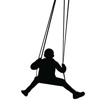 a child swinging body silhouette vectorのイラスト素材