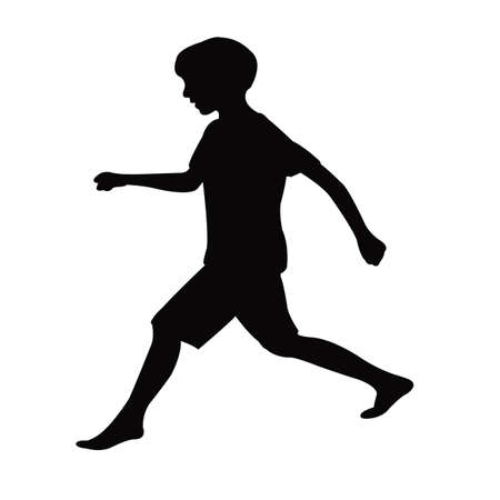 a boy body silhouette vectorのイラスト素材