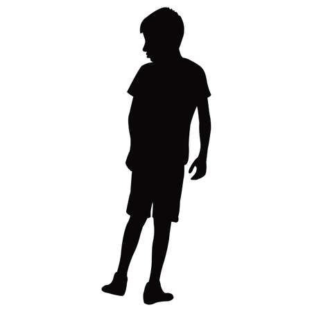 a boy body silhouette vectorのイラスト素材