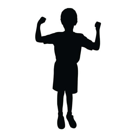 a boy body silhouette vectorのイラスト素材