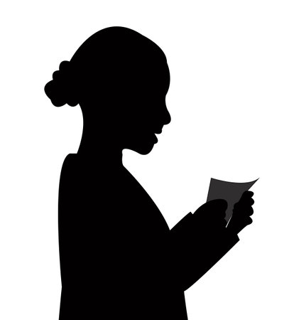 a girl head silhouette vectorのイラスト素材