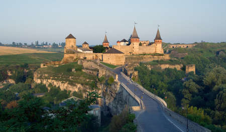 Old Castle in Kamenets-Podolsky on a sunny summer day. Ukraineのeditorial素材