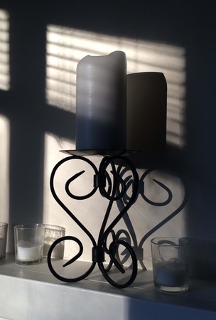 Candles with shadowsの写真素材