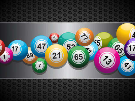 Bingo Balls on a Brushed Metallic Panel Backgroundのイラスト素材