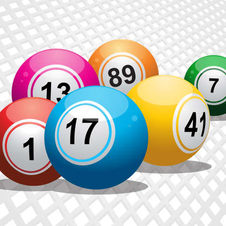 Bingo Balls on a White 3D Backgroundのイラスト素材