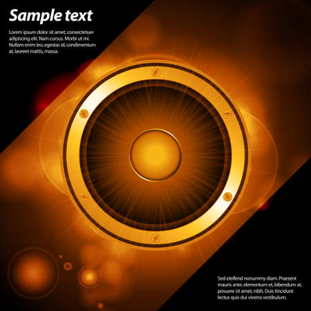 Invite for Music Party with Central Speaker and Sample Textのイラスト素材