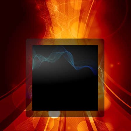 Square Copy Space Over Red Glowing Background with Wavesのイラスト素材