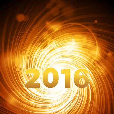 Golden and Glowing Festive Swirl with 2016 Text Backgroundのイラスト素材