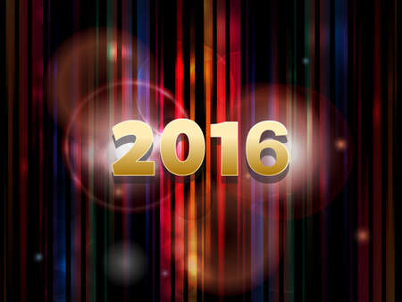 Abstract Striped Glowing Background 2016 with Textのイラスト素材