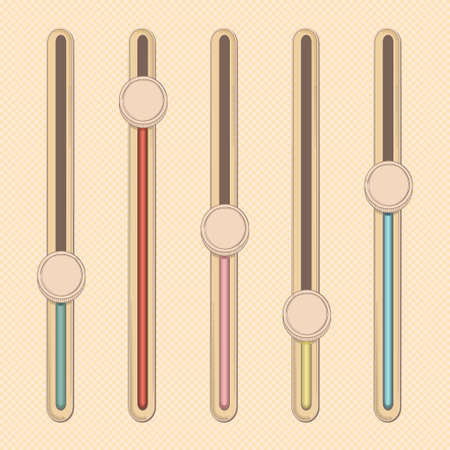 Set of Equaliser Slider Controls in a Line Drawn Simplistic Styleのイラスト素材