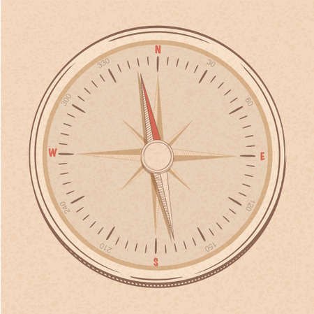 Compass in a line drawn simplistic styleのイラスト素材
