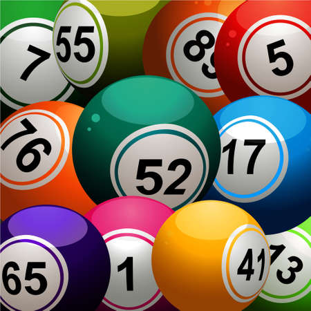 Bingo Balls Close Up Background with Different Size Ballsのイラスト素材