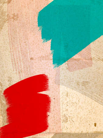 Red and Green Paint Strokes Over Very Grunge Background