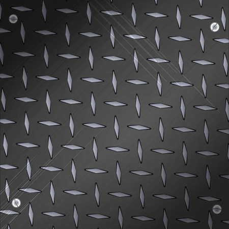 Black Diamond Metallic Plate with Scratches and Screws Backgroundのイラスト素材