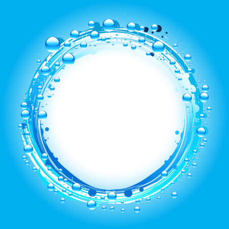 Water Bubbles Border Over Blue Background with Space For Personalizationのイラスト素材