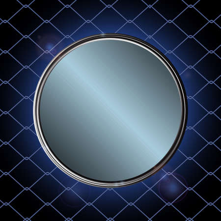 Metallic Blue Border Over Black and Blue Background with Cage Netのイラスト素材