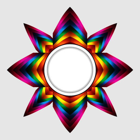 Abstract Colourful Star with White Border Copy Spaceのイラスト素材
