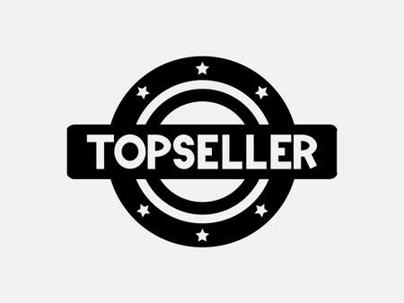 Black Top Seller   Icon Sticker With Stars Over White Backgroundのイラスト素材