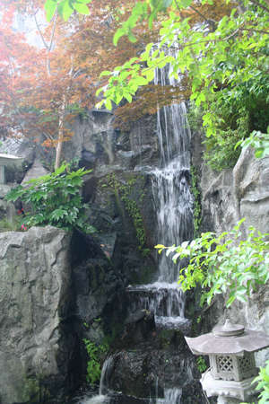 Japan, Kyoto, waterfallの写真素材