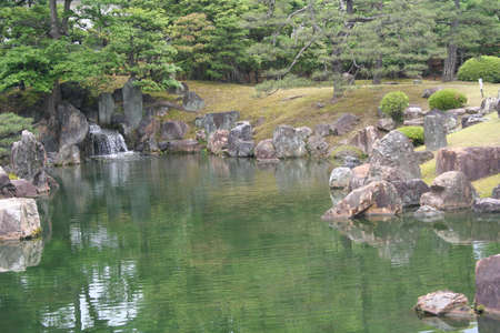 Japan, Kyoto, Nijo Castle Gardensの写真素材