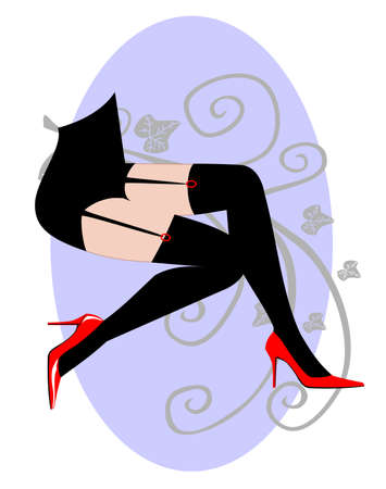 Vector legs in red shoesのイラスト素材