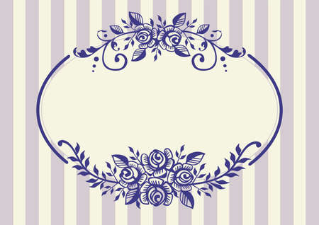 Vintage roses frame のイラスト素材