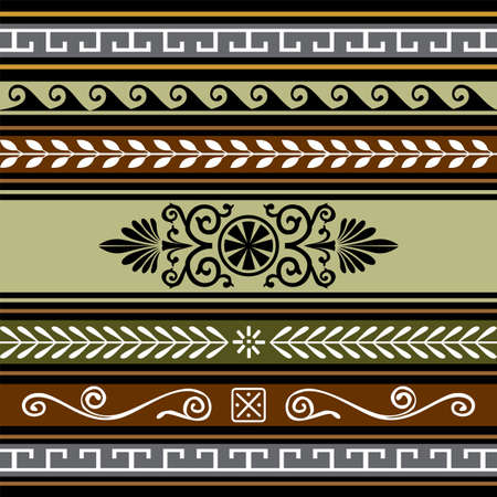 Set of geometric bordersのイラスト素材