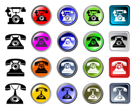Phones icons, glossy web elementsのイラスト素材