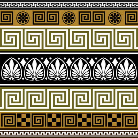 Set of greek bordersのイラスト素材