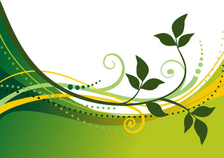 Green floral backgroundのイラスト素材