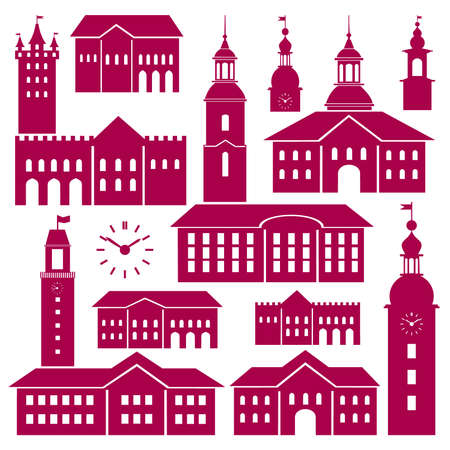 old town elementsのイラスト素材