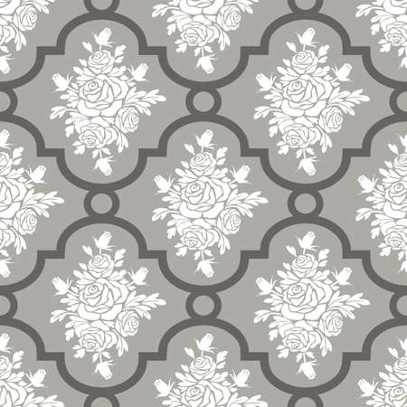 White roses seamless patternのイラスト素材