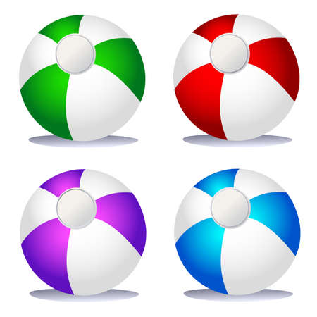 Set of coloured beach ballsのイラスト素材