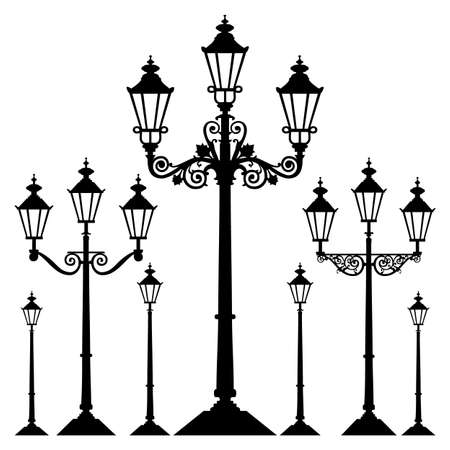 Vector retro street lightのイラスト素材