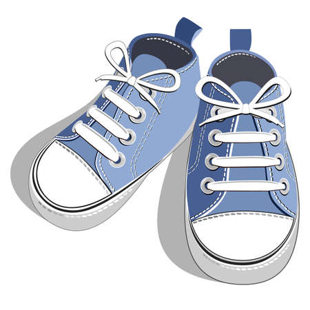 Children blue sneakerのイラスト素材