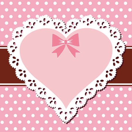 Lace pink heartのイラスト素材