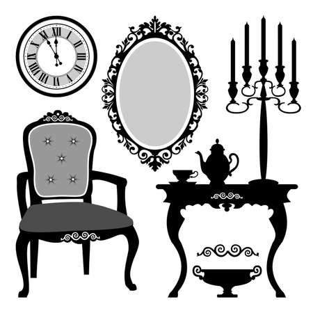 Antique interior objectsのイラスト素材