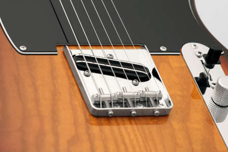 Electric guitar body and microphone detailの写真素材