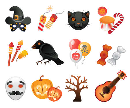 Halloween collection of icons.のイラスト素材